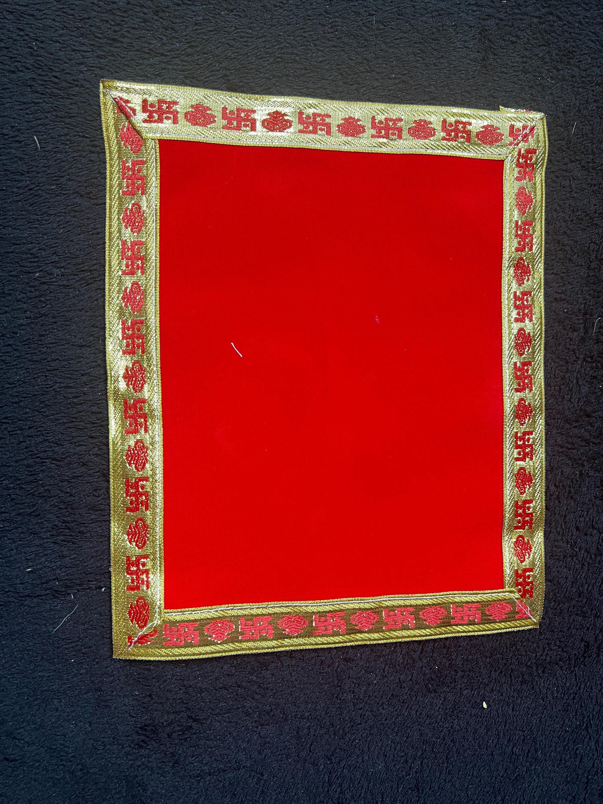 Red Velvet Pooja Aasan | Ritual Prayer Mat Big Medium Small Sizes