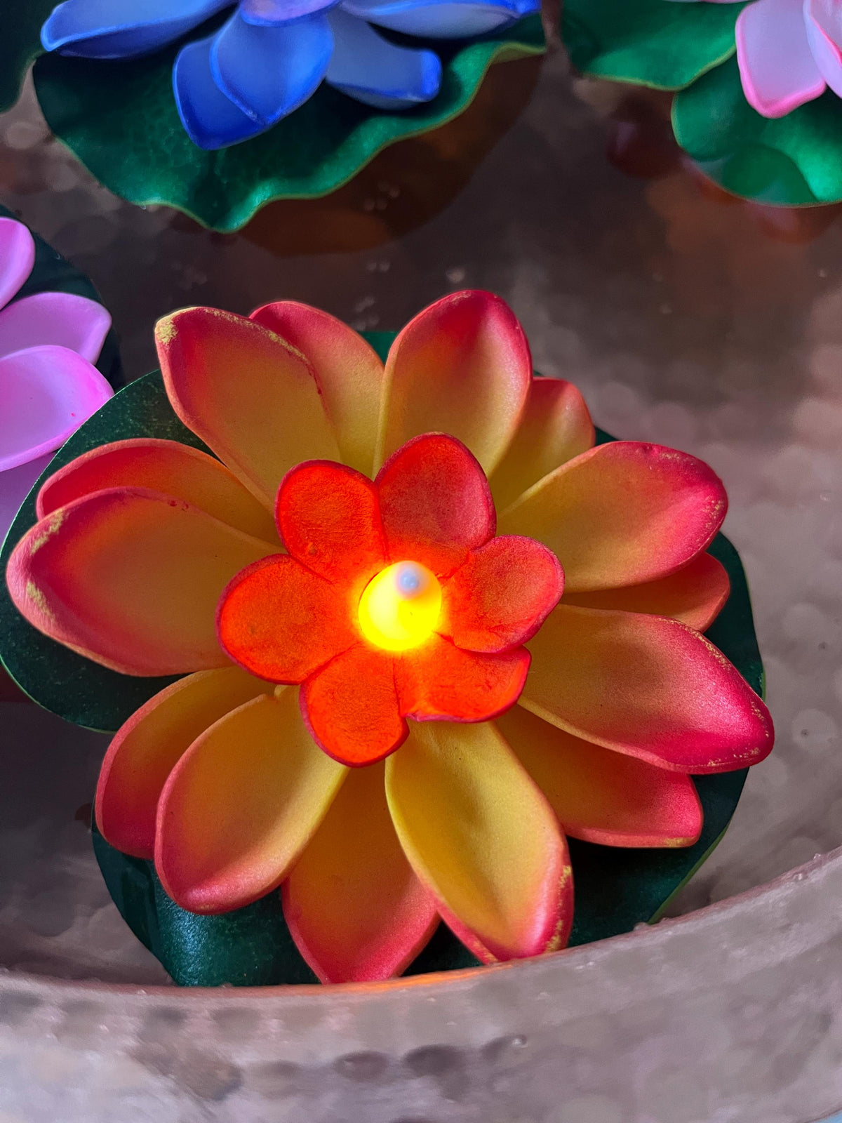 Floating LED Lotus Candles | Diwali Tihar Water Sensor Lights Set of 6