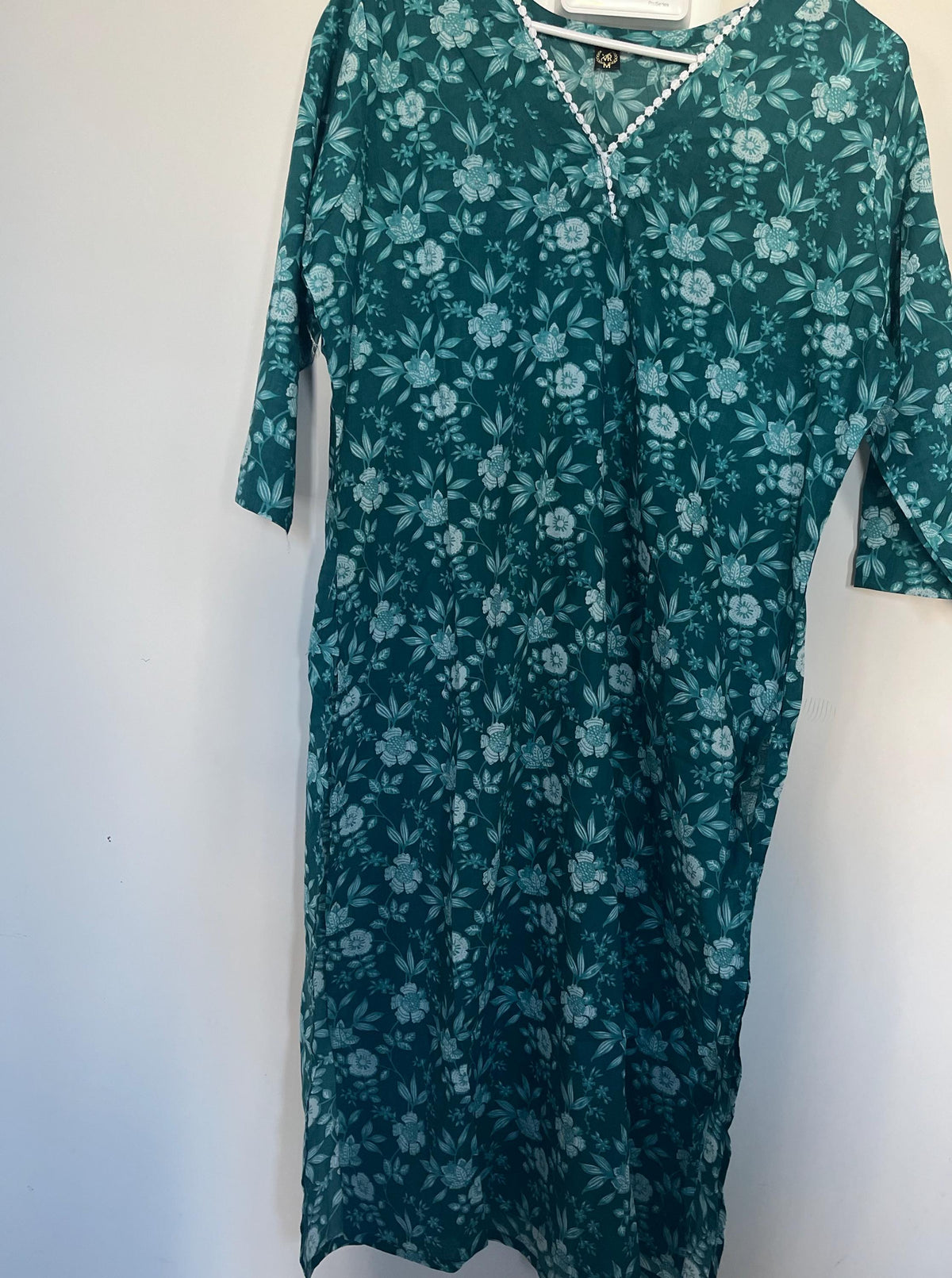 Embroidered Tunic Top | Floral Mandarin Collar Kashmiri Kurti for Women