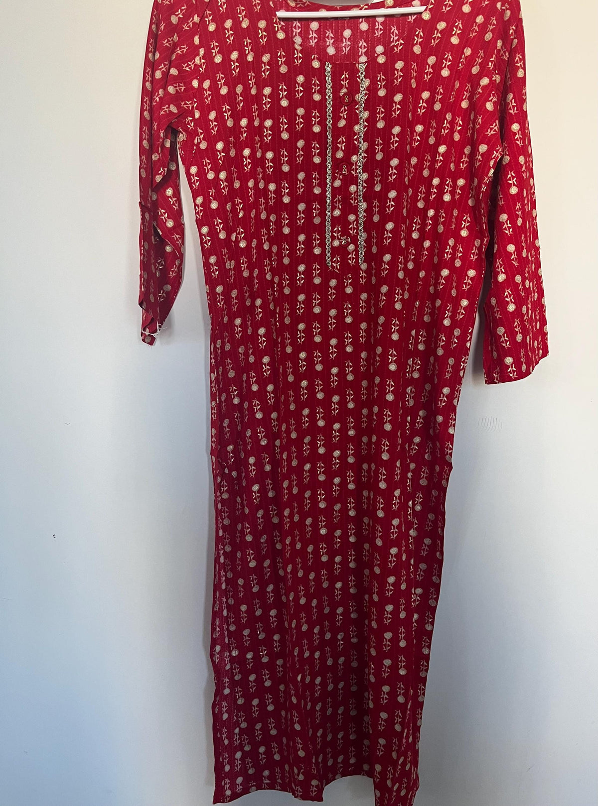 Embroidered Tunic Top | Floral Mandarin Collar Kashmiri Kurti for Women