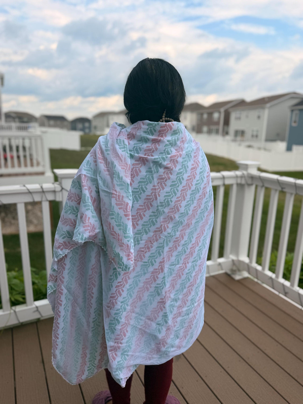 Nepali Dhaka Khasto Shawl | Handwoven Malmal Traditional Scarf for Men Women Nepal Gift